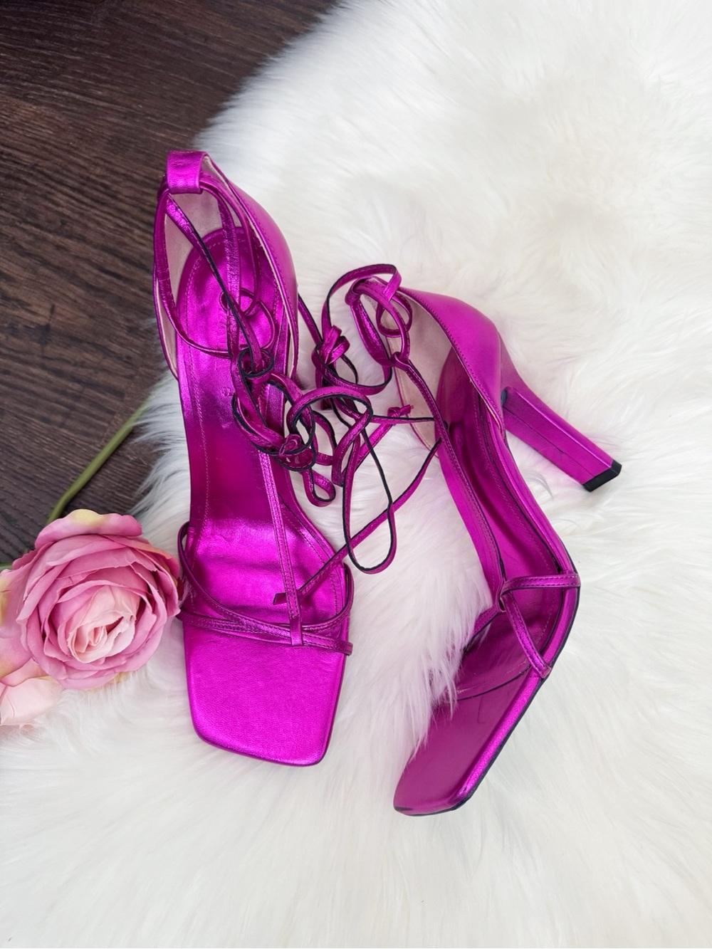Zara metallic style heels sandals